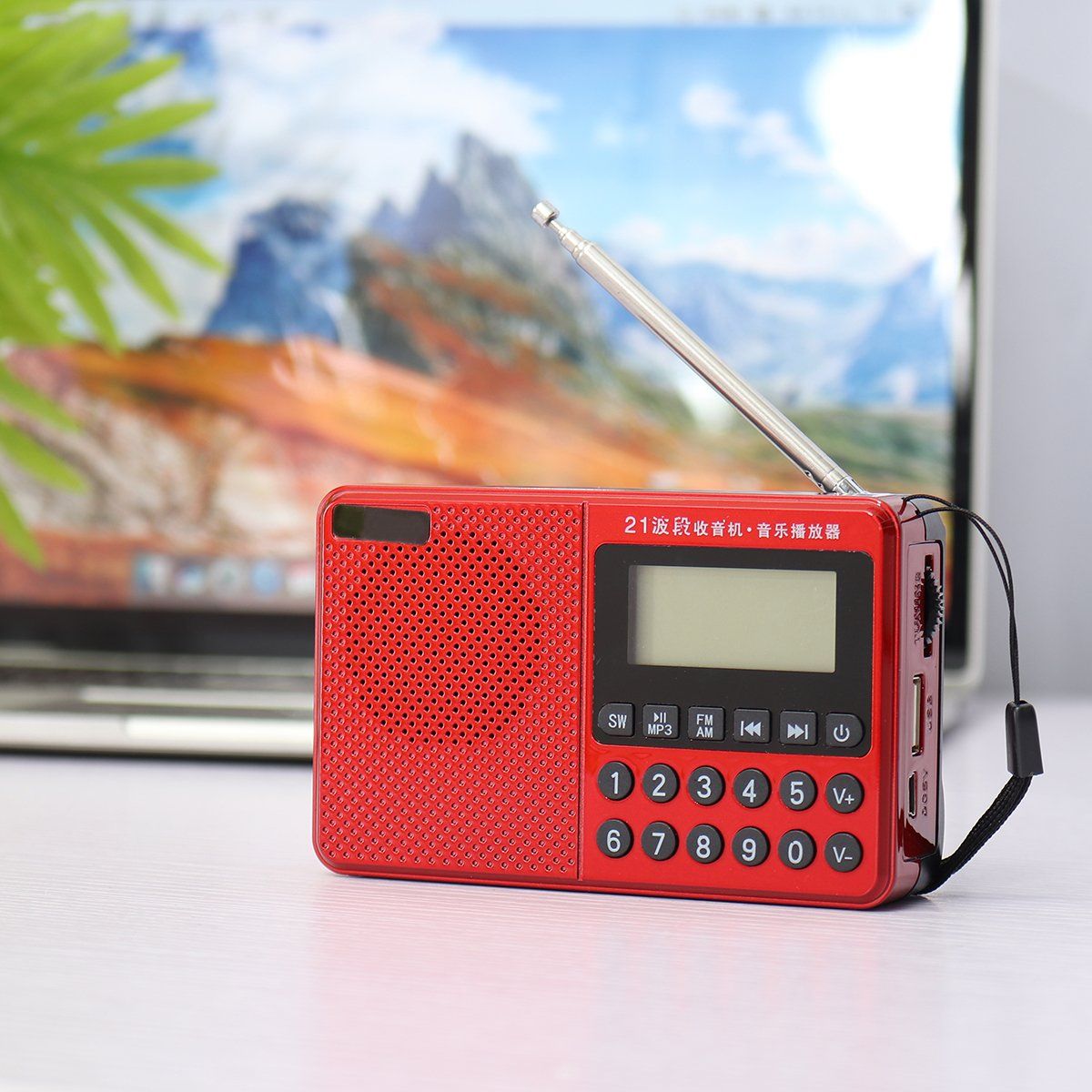 Portable-FM-AM-SW-21-Bands-DSP-Digital-Radio-USB-TF-Card-MP3-Music-Player-Speaker-With-Telescopic-An-1688399