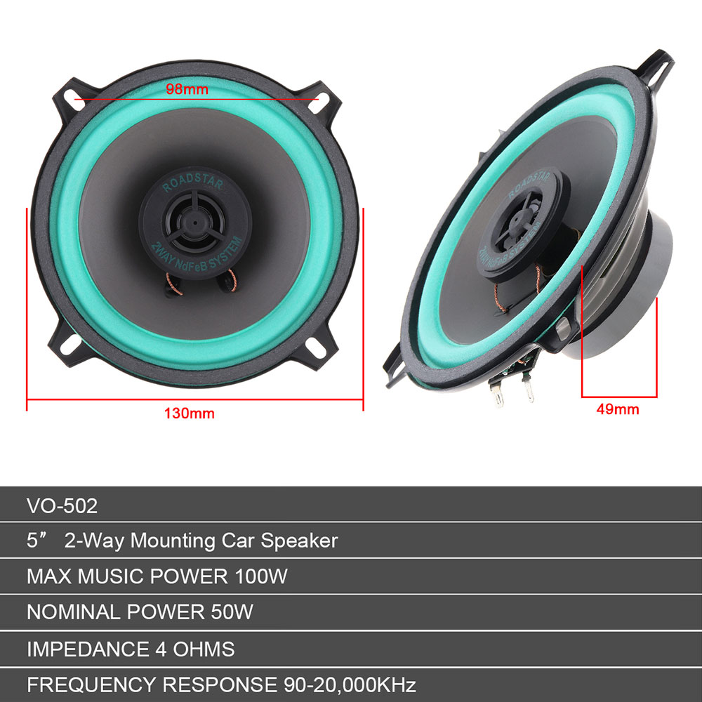VO-502-5quot-2-Way-Mounting-Car-Speaker-100W-Car-Stereo-Speaker-HiFi-Audio-Vehicle-Coaxial-Speaker-A-1716308