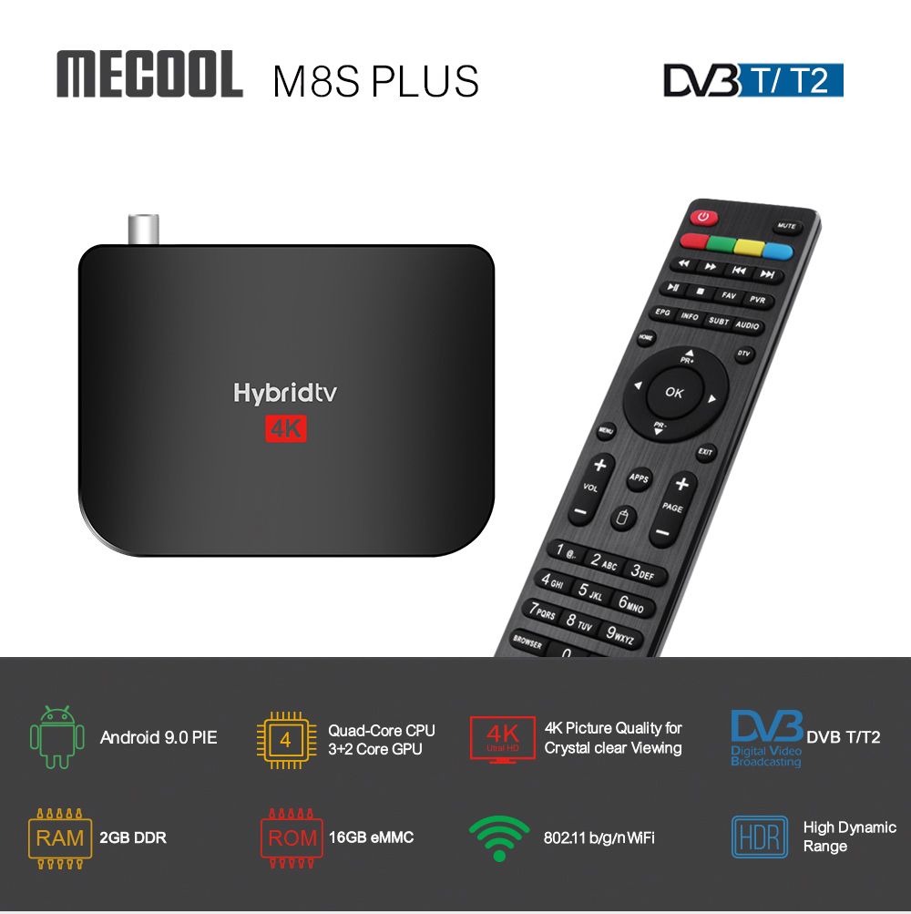 MECOOL-M8S-PLUS-T2-ARM-2GB-RAM-16GB-ROM-24G-WIFI-IR-Control-Android-90-4K-VP9-H265-DVB-TT2-Internet--1665931