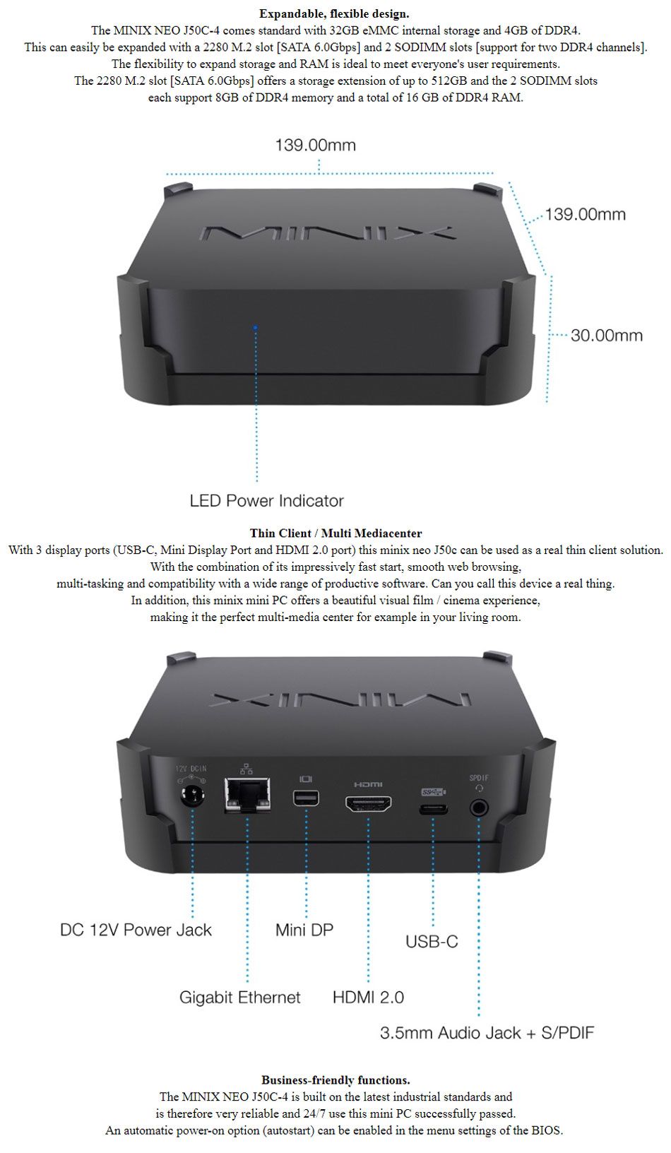 MINIX-NEO-J50C-4-Intel-Gemini-Lake-Pentium-J5005-4GB-DDR4-RAM-32GB-ROM-1000M-LAN-50G-WIFI-bluetooth--1395596