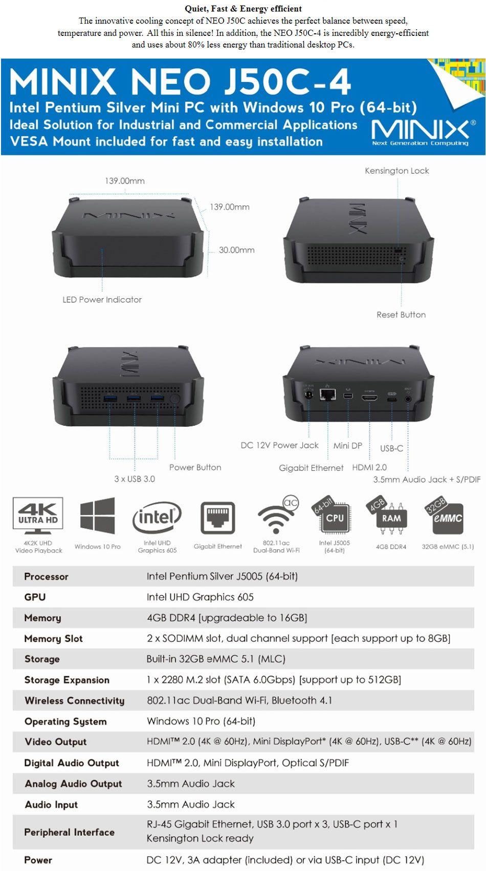 MINIX-NEO-J50C-4-Intel-Gemini-Lake-Pentium-J5005-4GB-DDR4-RAM-32GB-ROM-1000M-LAN-50G-WIFI-bluetooth--1395596