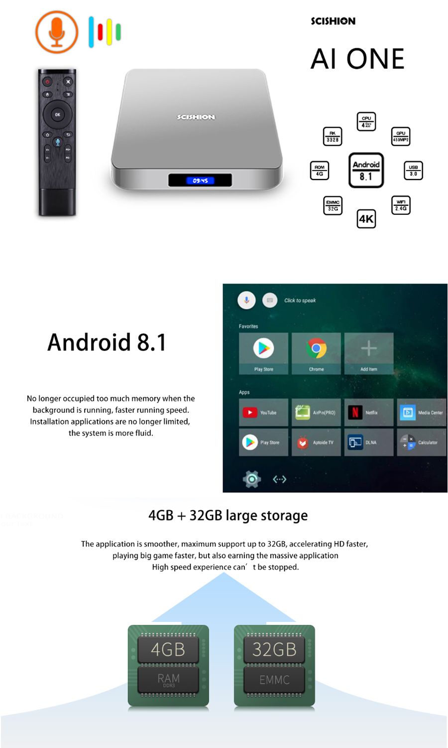 SCISHION-Ai-One-RK3328-4GB-RAM-32GB-ROM-bluetooth-40-USB30-4K-Android-Voice-Control-TV-Box-1388197