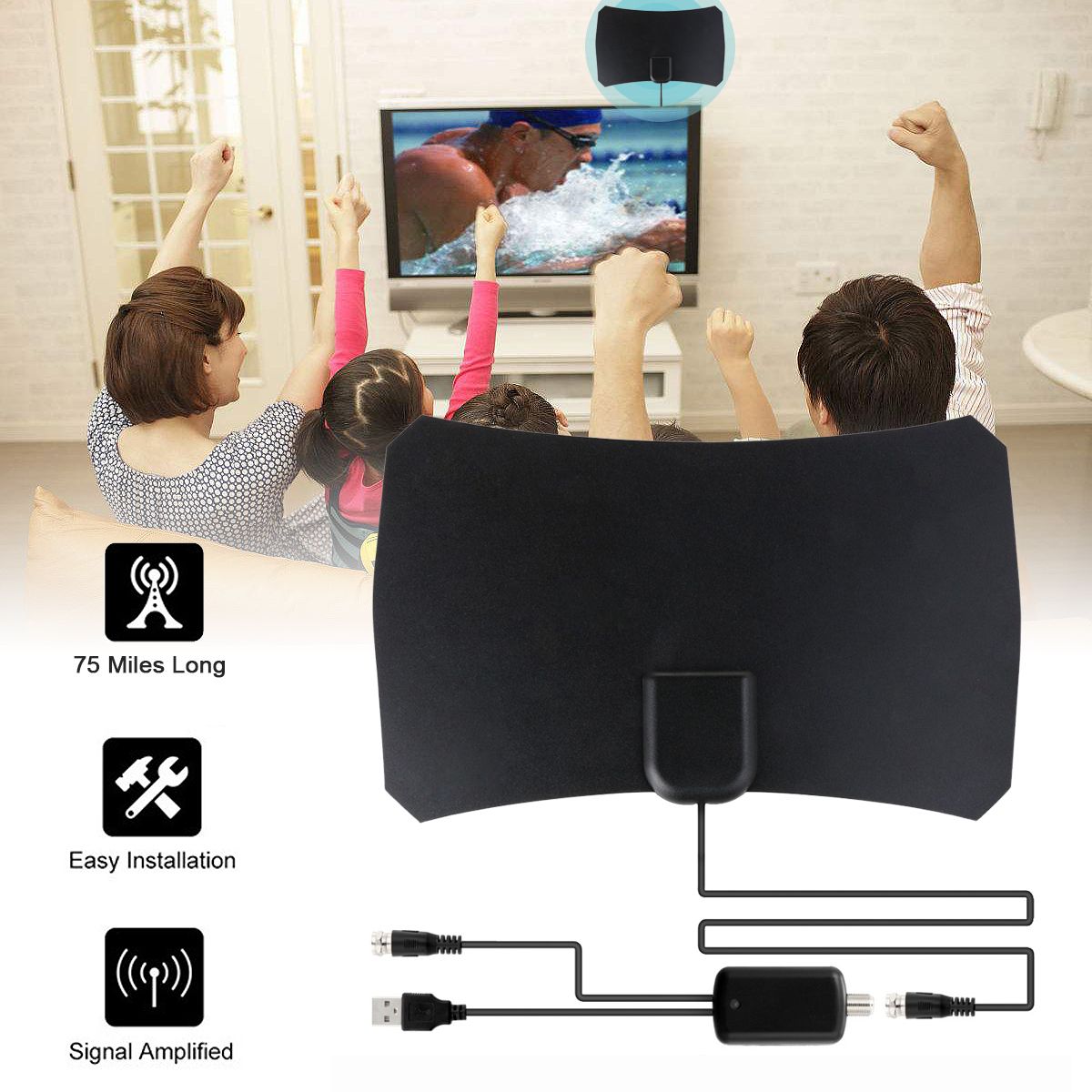 Indoor-Digital-HDTV-TV-Antenna-Aerial-Amplified-75-Mile-Range-VHF-UHF-1301015