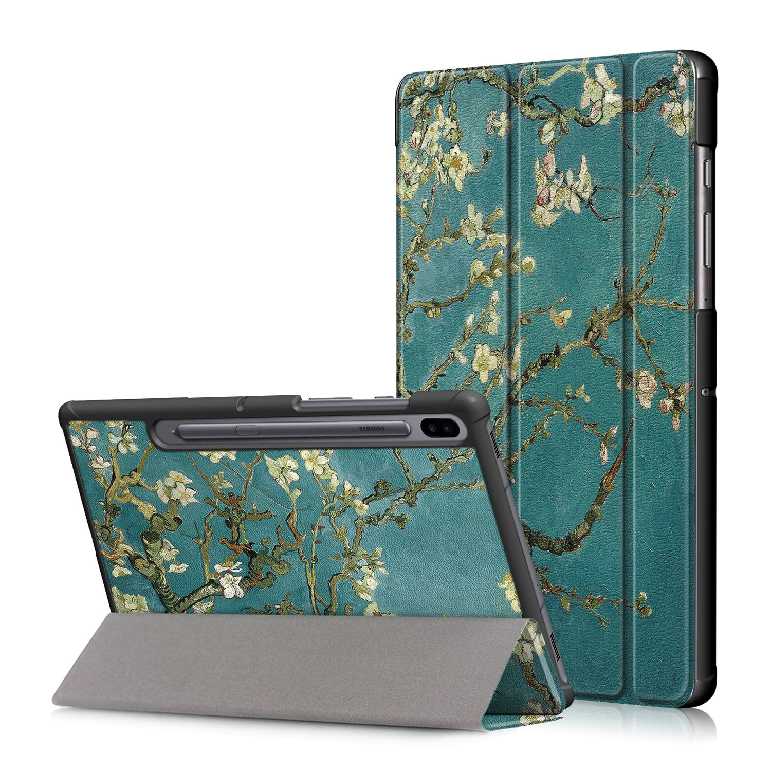 Printing-Tri-Fold-Tablet-Case-for-Samsung-Tab-S6-105---Apricot-Blossom-1556682
