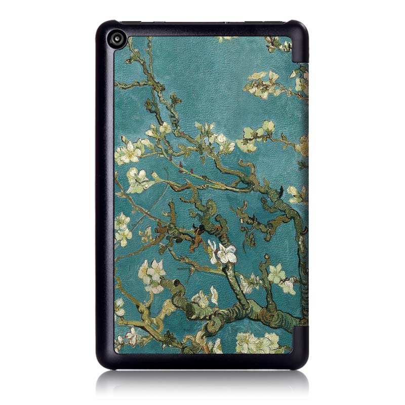 Tri-Fold-Pringting-Tablet-Case-Cover-for-New-F-ire-HD-7-2019-Apricot-blossom-1521184