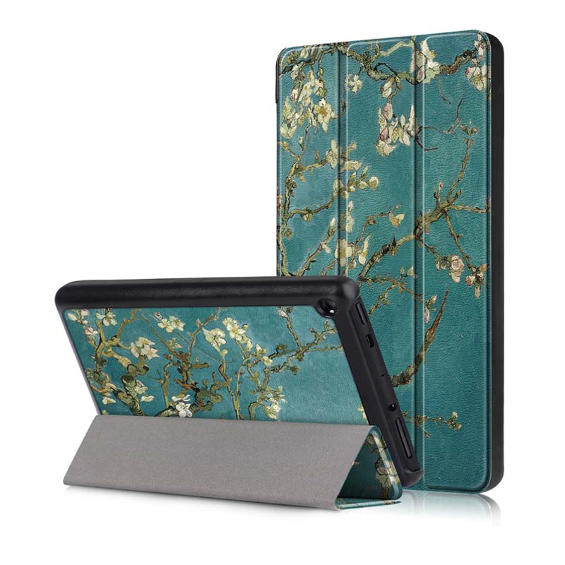 Tri-Fold-Pringting-Tablet-Case-Cover-for-New-F-ire-HD-7-2019-Apricot-blossom-1521184