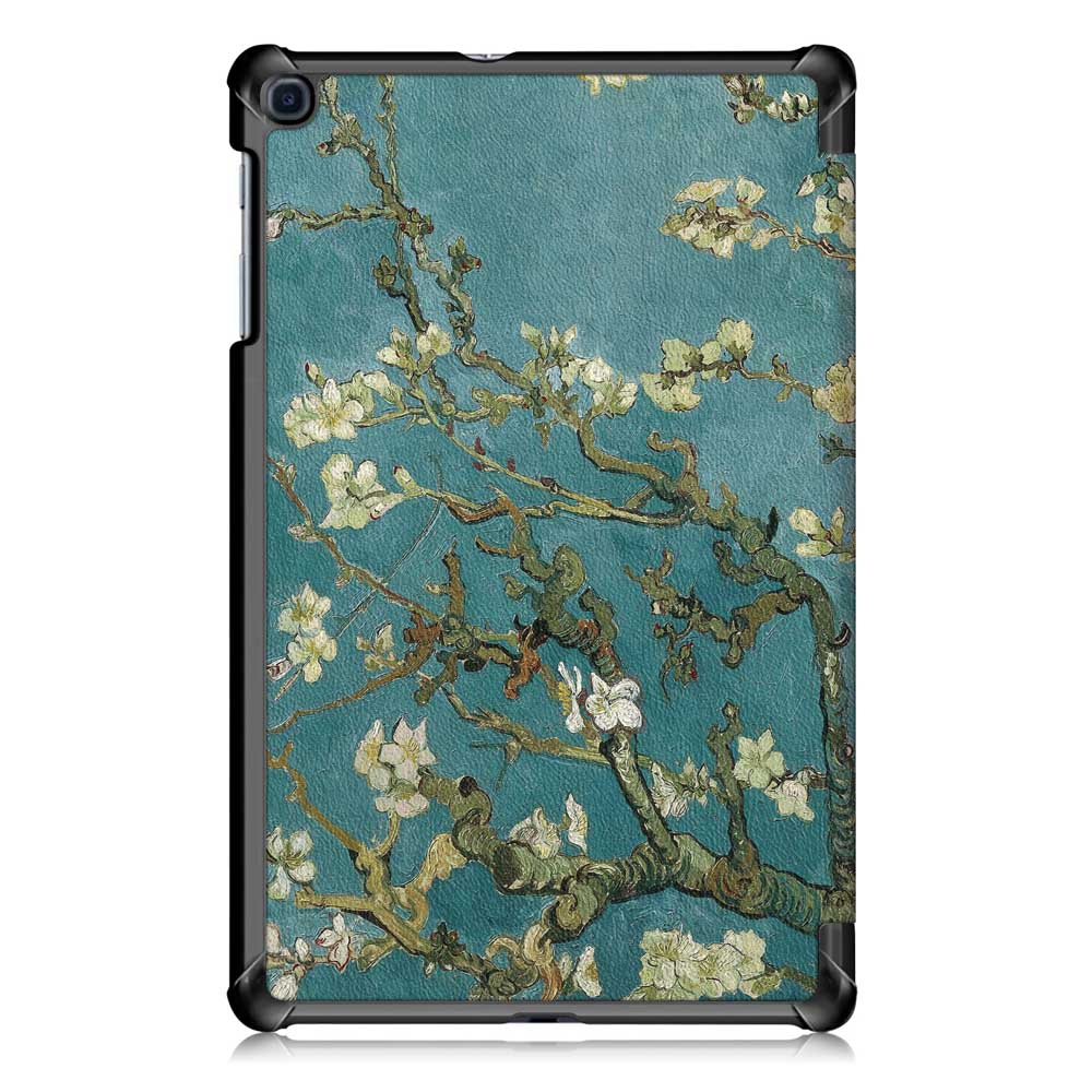 Tri-Fold-Pringting-Tablet-Case-Cover-for-Samsung-Galaxy-Tab-A-101-2019-T510-Tablet---Apricot-Blossom-1463710