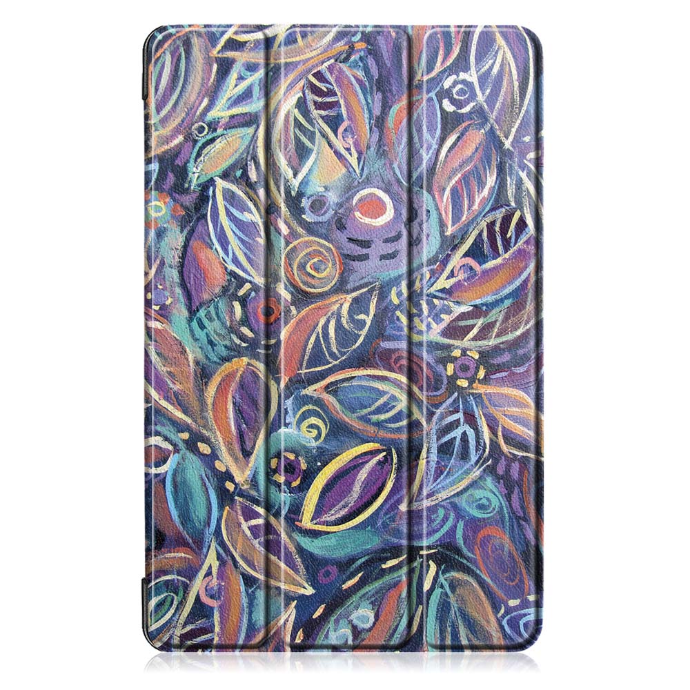 Tri-Fold-Pringting-Tablet-Case-Cover-for-Samsung-Galaxy-Tab-A-101-2019-T510-Tablet---Tree-Leaves-1463753