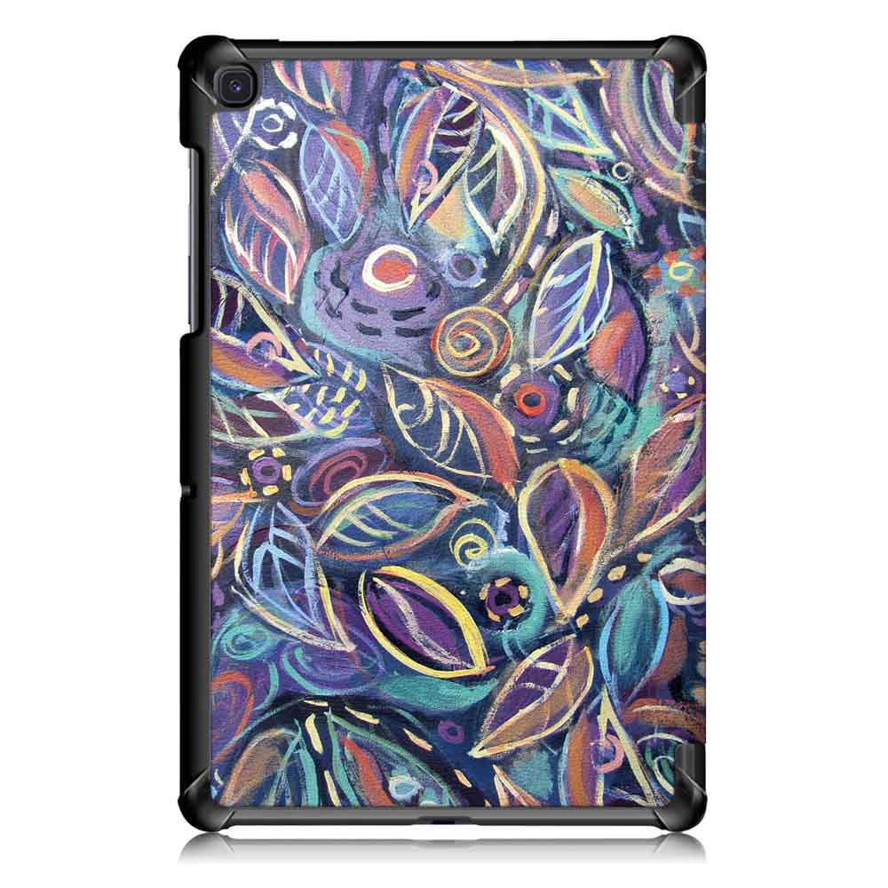 Tri-Fold-Pringting-Tablet-Case-Cover-for-Samsung-Galaxy-Tab-S5E-SM-T7290-SM-T725-Tablet---Tree-Leave-1488214