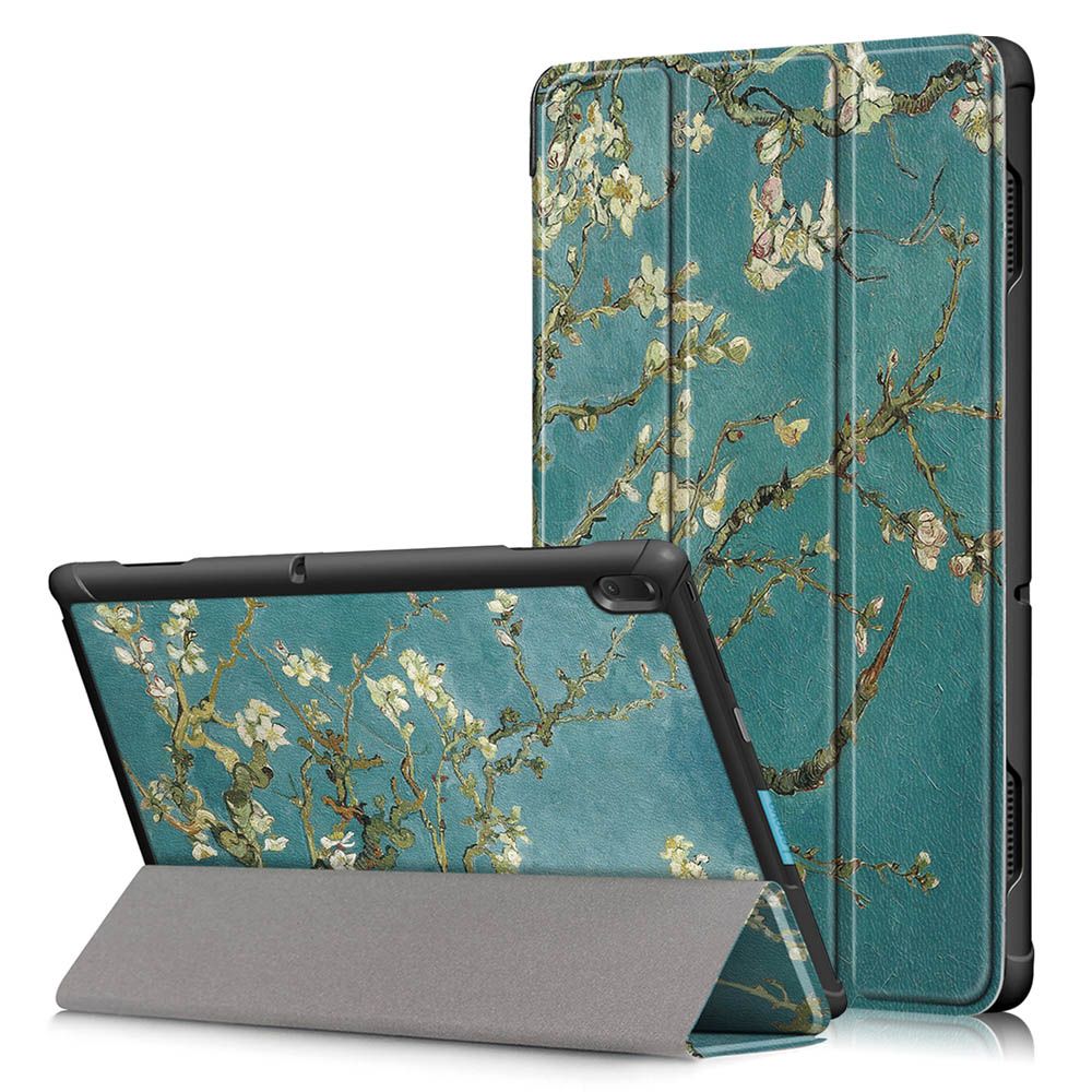 Tri-Fold-Printing-Tablet-Case-Cover-for-Lenovo-Tab-E10-Tablet---Apricot-Blossom-1444951