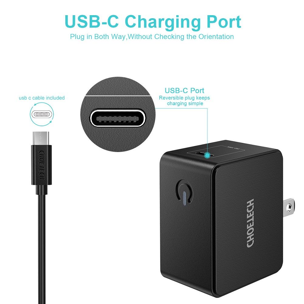 CHOETECH-PD18W-Type-C-Quick-Charger-Wall-Charger-Power-Adapter-for-Smartphone-Tablet-1630296