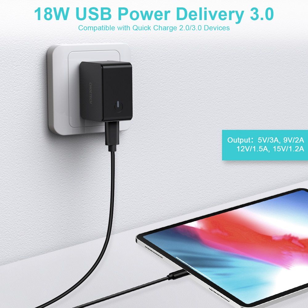 CHOETECH-PD18W-Type-C-Quick-Charger-Wall-Charger-Power-Adapter-for-Smartphone-Tablet-1630296