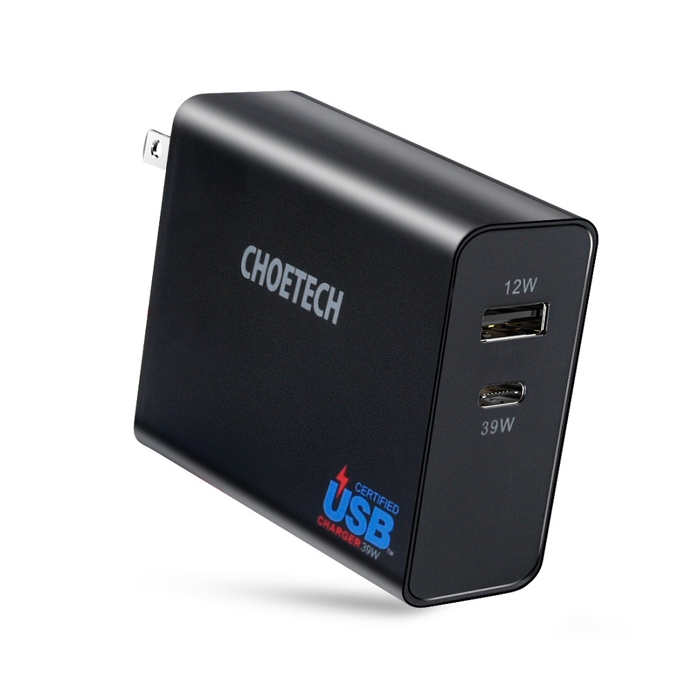 CHOETECH-PD51W-US-Type-C-Dual-Port-Wall-Charger-Power-Adapter-for-Smartphone-Tablet-1630291