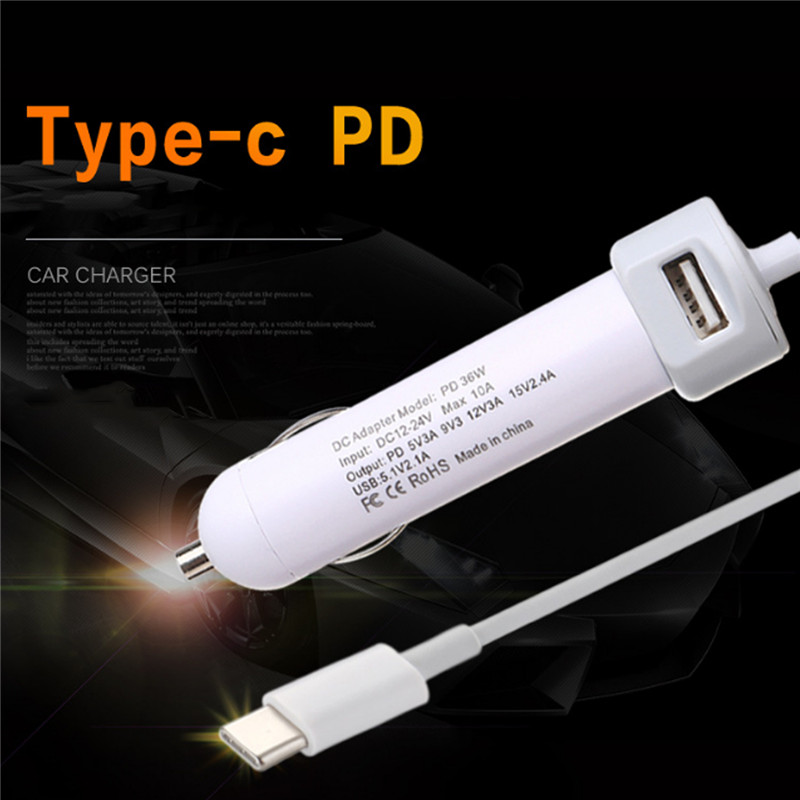 PD-36W-USB20-Type-C-Car-Charger-With-Quick-Charge-30-For-Cellphone-Tablet-1219995