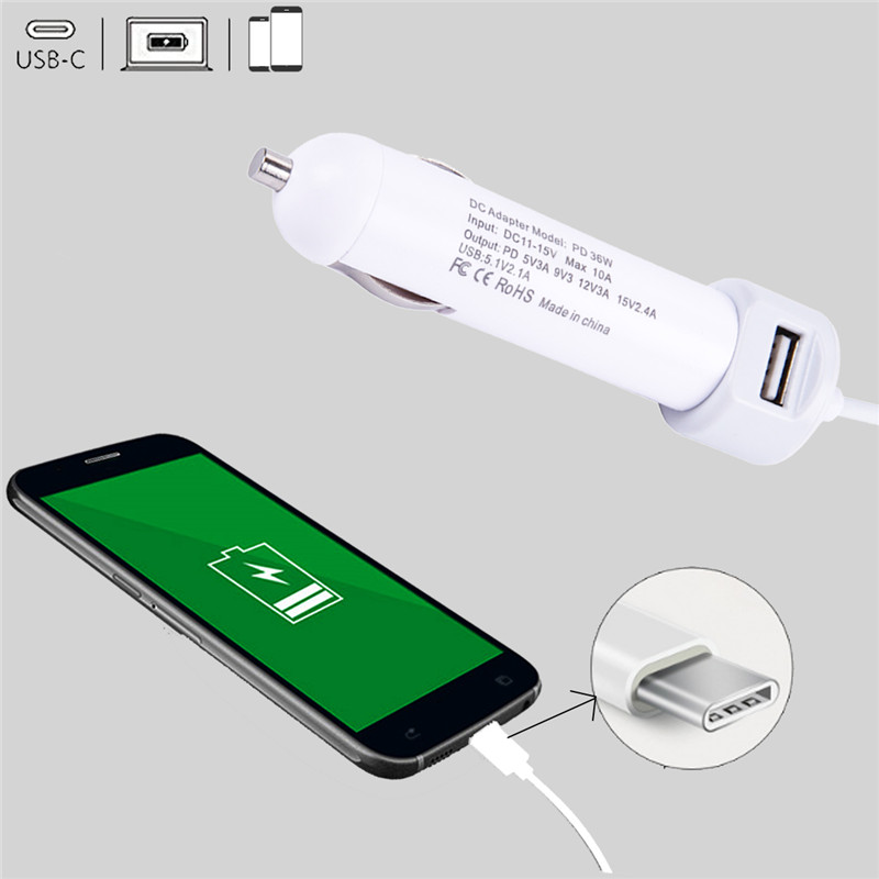 PD-36W-USB20-Type-C-Car-Charger-With-Quick-Charge-30-For-Cellphone-Tablet-1219995