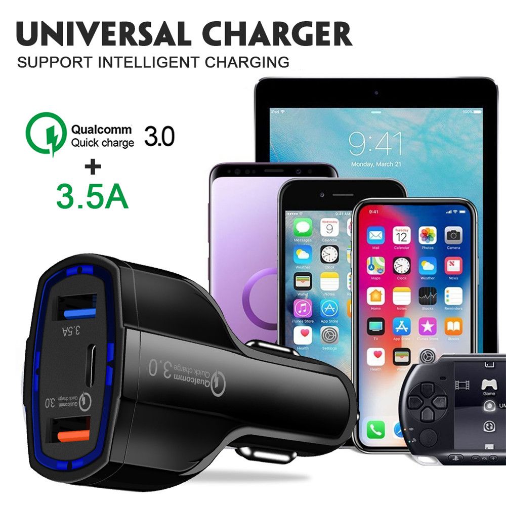 Quick-Charge-Dual-USB-Type-C-Car-Charger-For-Smartphone-Tablet-1328031
