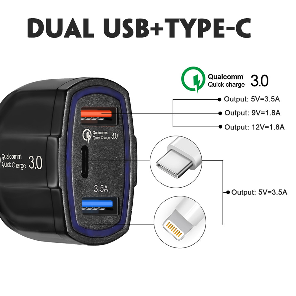 Quick-Charge-Dual-USB-Type-C-Car-Charger-For-Smartphone-Tablet-1328031