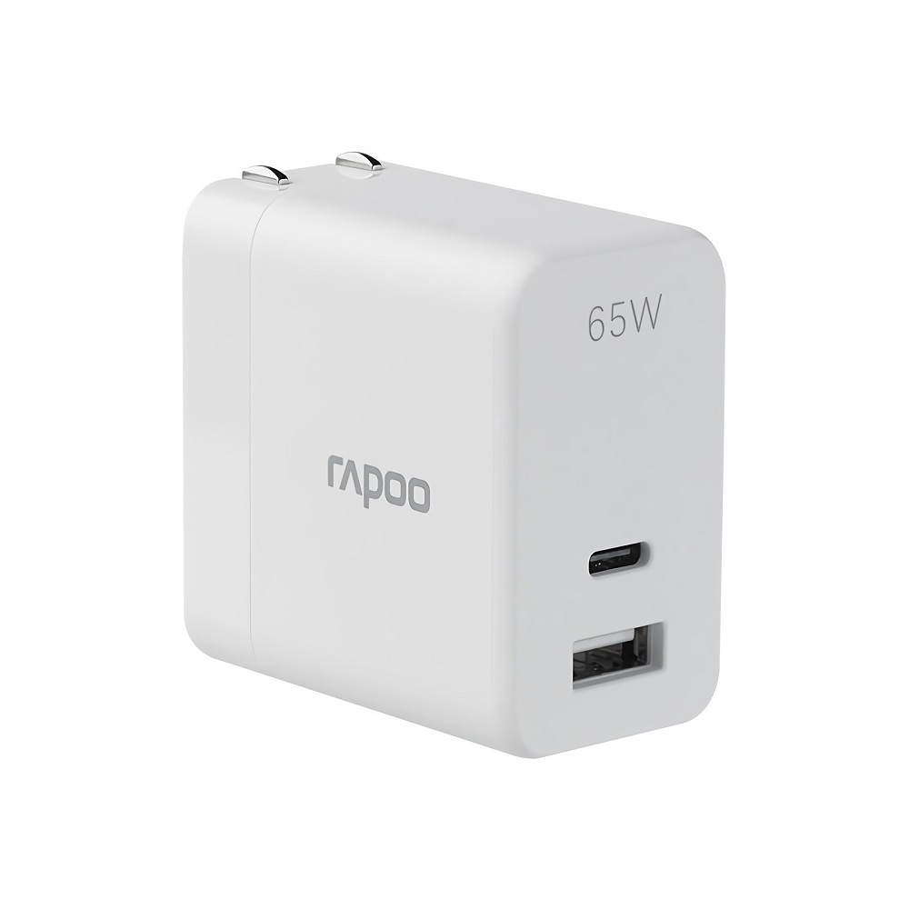 Rapoo-Pa65-GaN-65W-US-Type-CUSB-QC30--Fast-Charging-Power-Adapter-for-Mobile-Phone-Tablet-Laptop-1735017