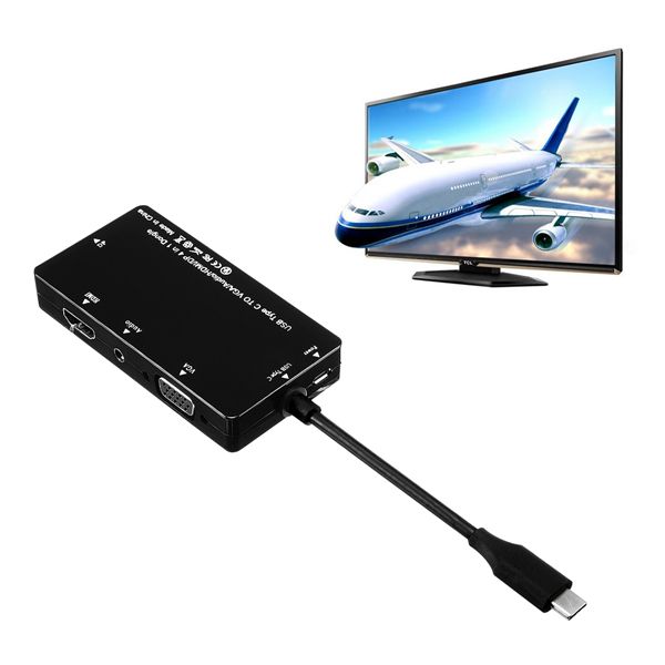 4-in-1-Dongle-USB-Type-C-TO-VGA-Audio-HDMI-DP-Adapter-Hub-HD-1280P-Splitter-1159815