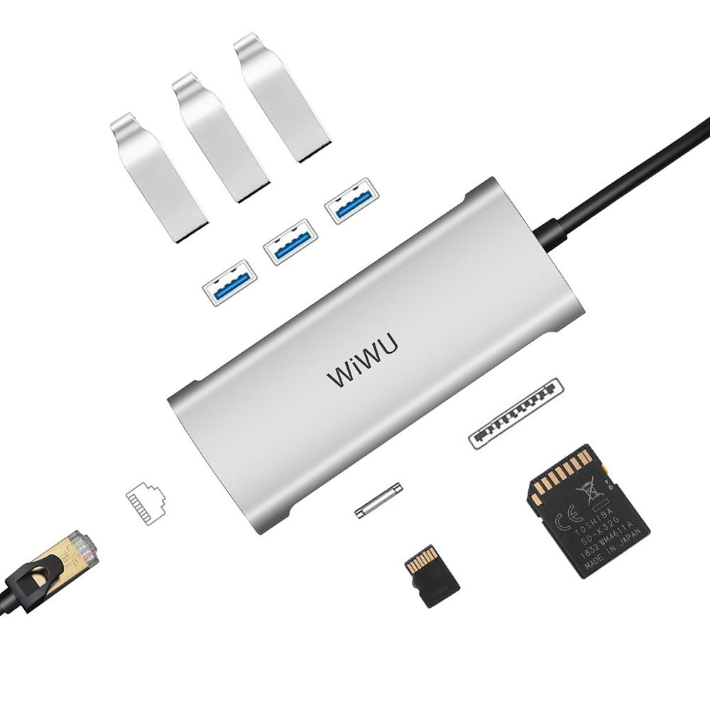 WIWU-A631-Alpha-6-in-1-Type-C-to-3-Prot-USB-30-SD-TF-Card-Reader-RJ45-Converter-Multifunctional-HUB--1581745