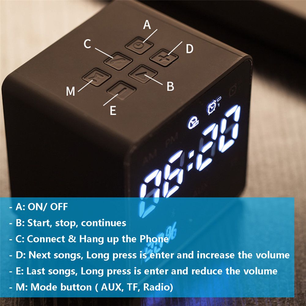 bluetooth-FM-Radio-Alarm-Clock-With-USB-Charging-Wireless-Mirror-Bass-Speaker-1417220