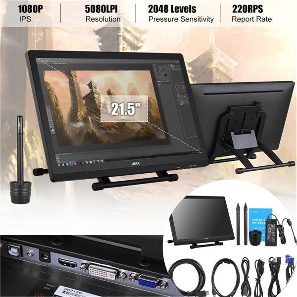 Ug-2150-Ugee2150-Graphic-Drawing-Board-Monitor-With-2-Pens-Screen-Protector-Glove-1635007