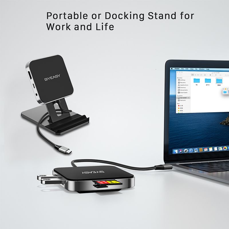 BYEASY-UC-167-7-in-1-Type-C-Hub-Docking-Station-Stand-with-4K-HD-2USB-30-PD-Charging-Port-SDMicro-SD-1591797