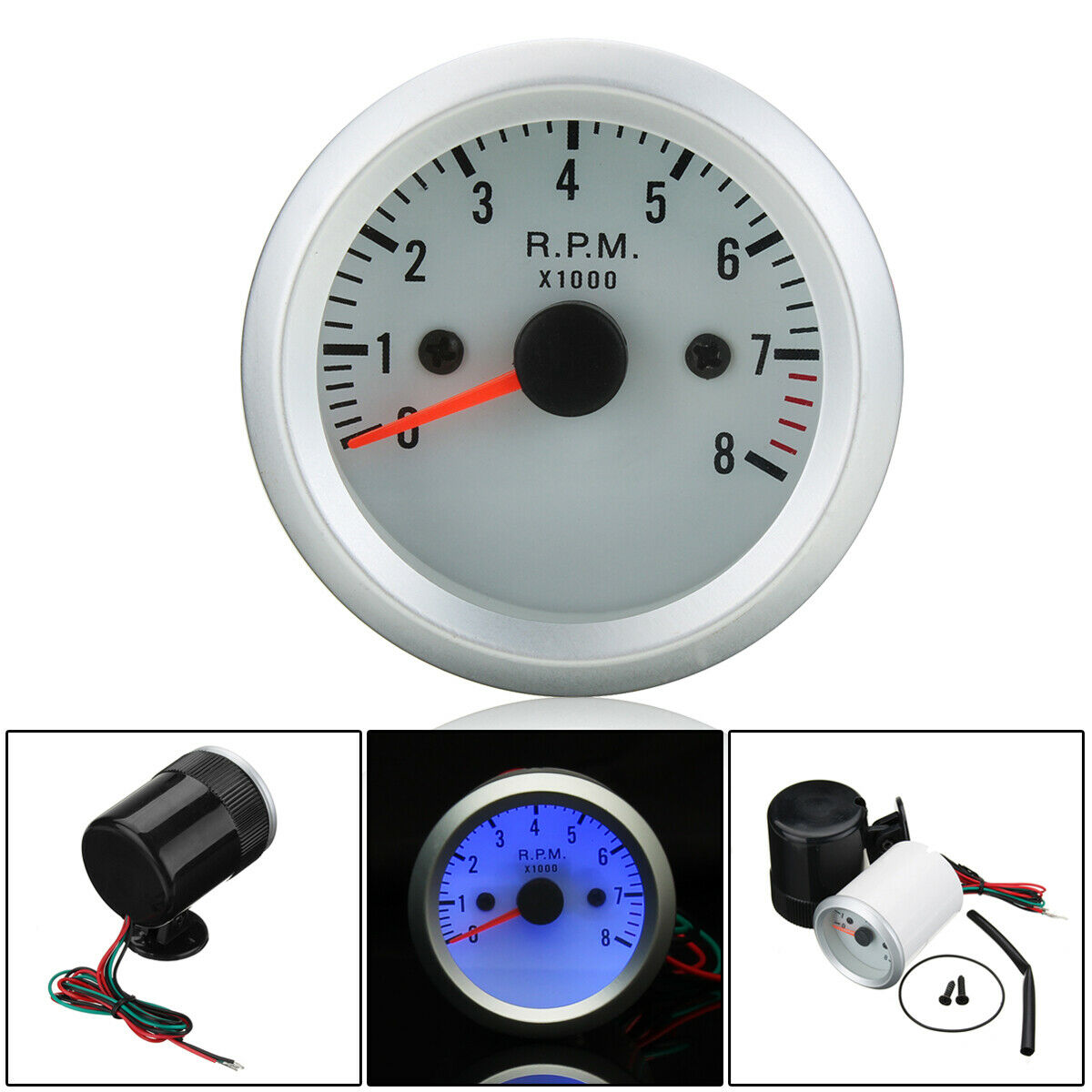 2-52mm-12V-Car-Blue-LED-Light-Tachometer-Tacho-Gauge-Meter-Counter-0-8000-RPM-1624607