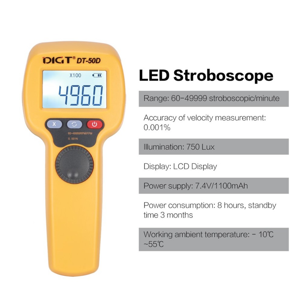DIGT-DT-50D-74V-1100mAh-60-49999-Strobesmin-750LUX-Handhold-LED-Stroboscope-Rotational-Speed-Measure-1562607