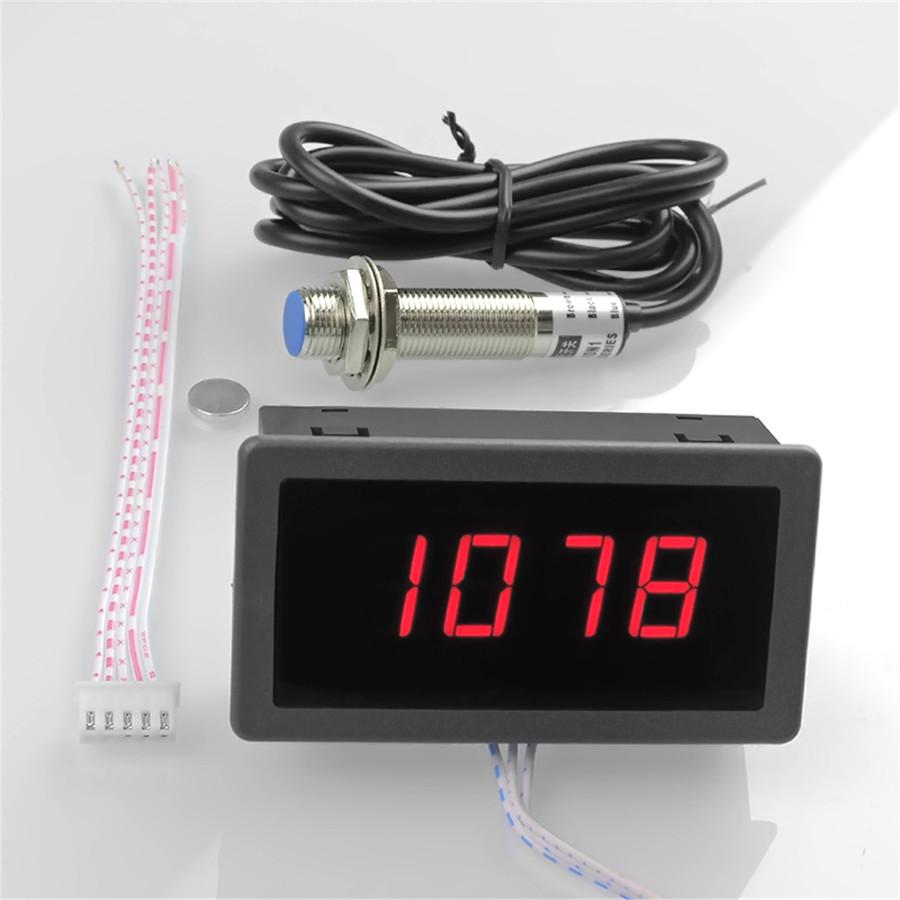 High-Precision-Digital-Frequency-Tachometer-056quot-4-LED-DC-8-15V-Car-Motor-Speed-Meter-RPM-Speed-T-1650724