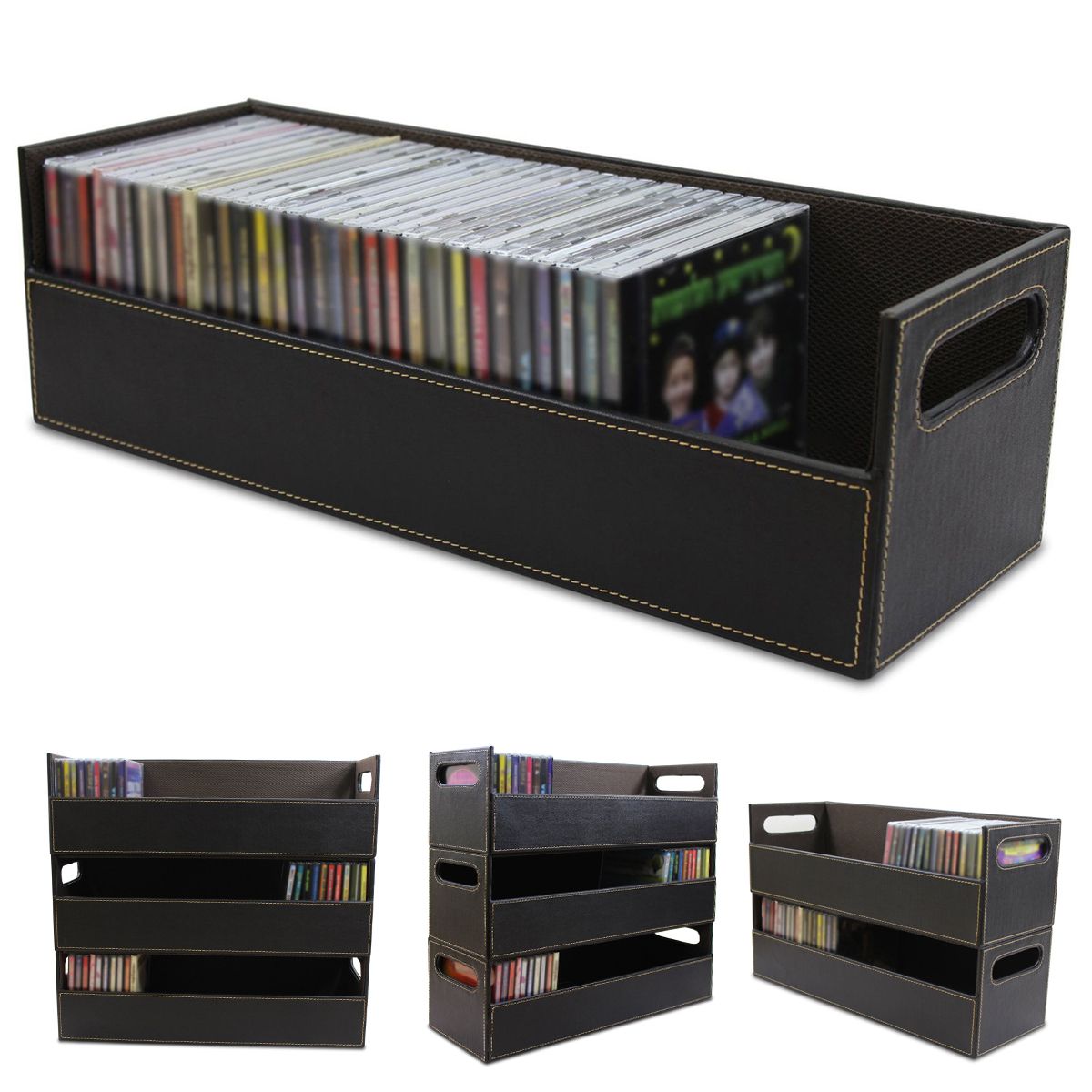 CD-DVD-Disk-Storage-Box-Case-Rack-Holder-Stacking-Tray-Shelf-Space-Organizer-1126834