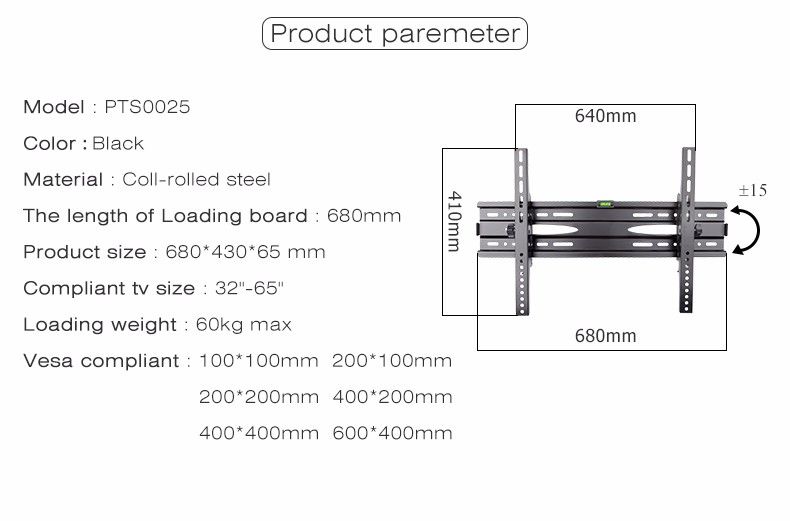 CNXD-PTS0025-Universal-TV-Wall-Mount-Adjustable-Ultra-Slim-Plasma-Tilted-Monitor-Vesa-Wall-Bracket-S-1723238