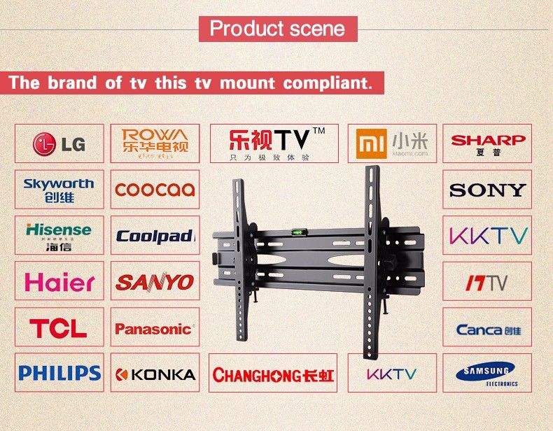 CNXD-PTS0025-Universal-TV-Wall-Mount-Adjustable-Ultra-Slim-Plasma-Tilted-Monitor-Vesa-Wall-Bracket-S-1723238