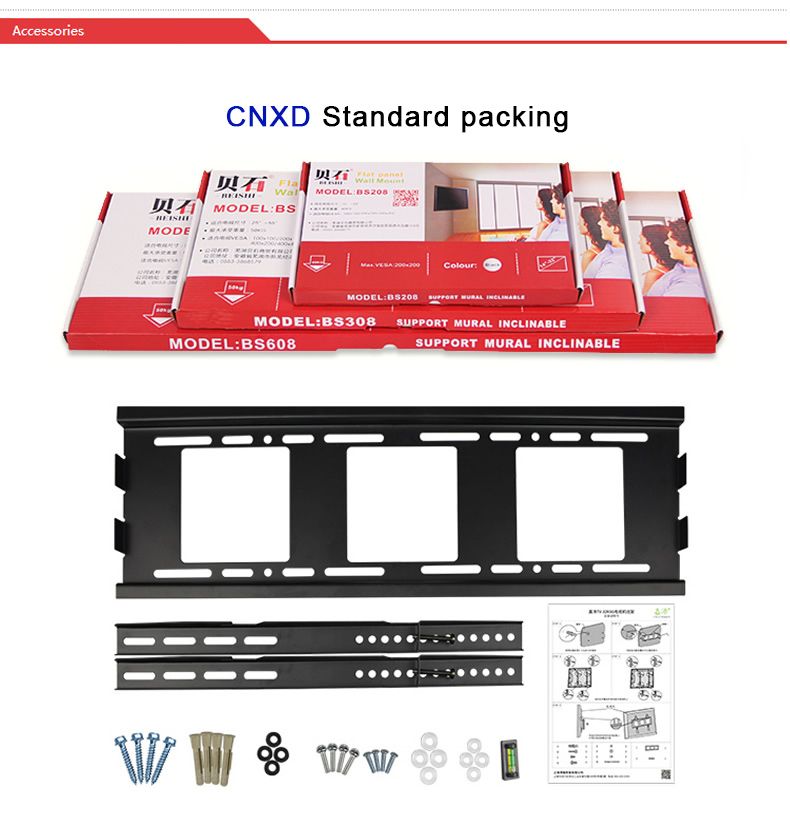 CNXD-PTS004-TV-Wall-Mount-Fixed-Bracket-Loading-Capacity-110-lbs-TV-Flat-Panel-Fixed-Mount-for-32-65-1723259