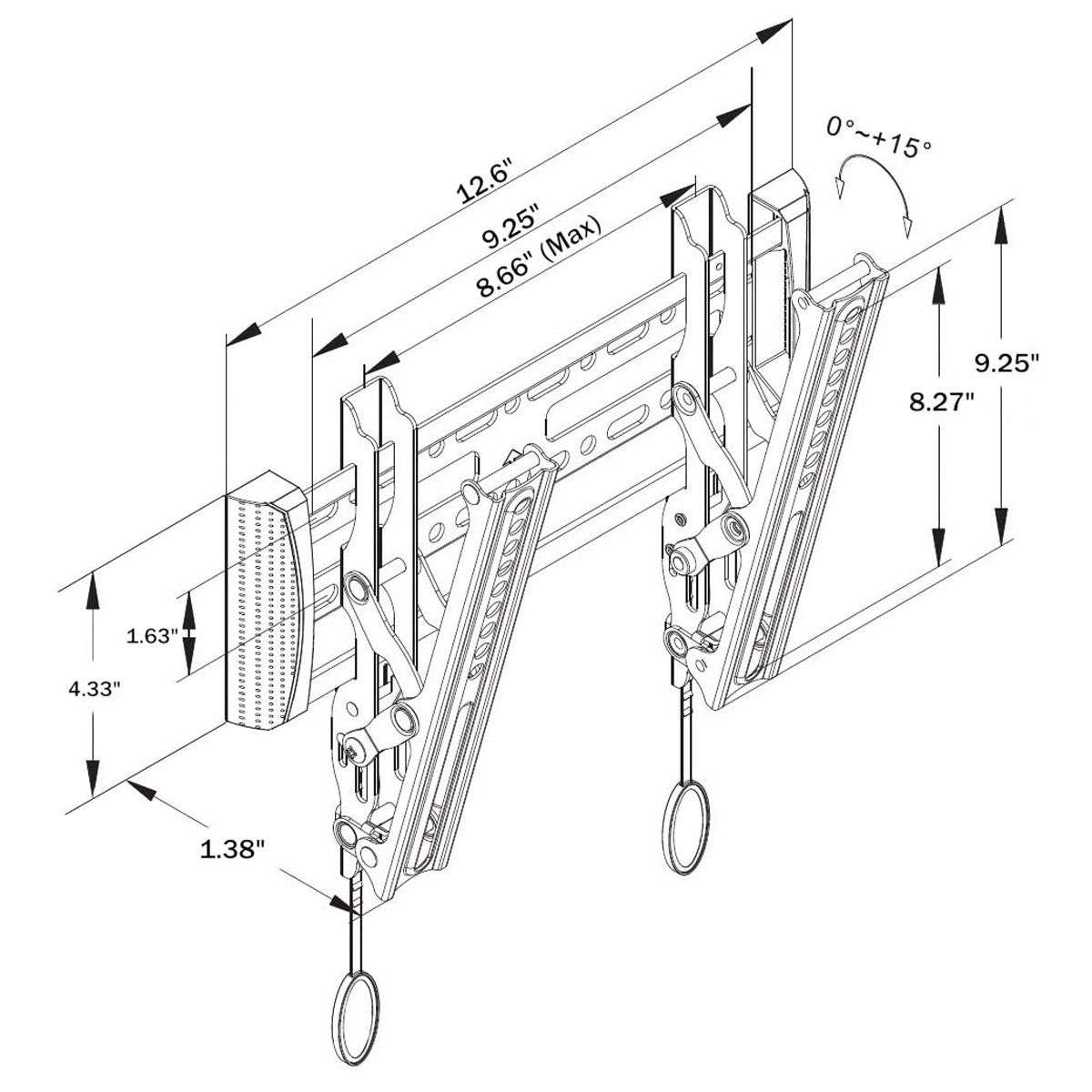 NB-C1-T-Universal-17-32in-SPCC-Wall-Mount-Tilting-Flat-Panel-LED-LCD-TV-Monitor-Holder-Bracket-Load--1730108