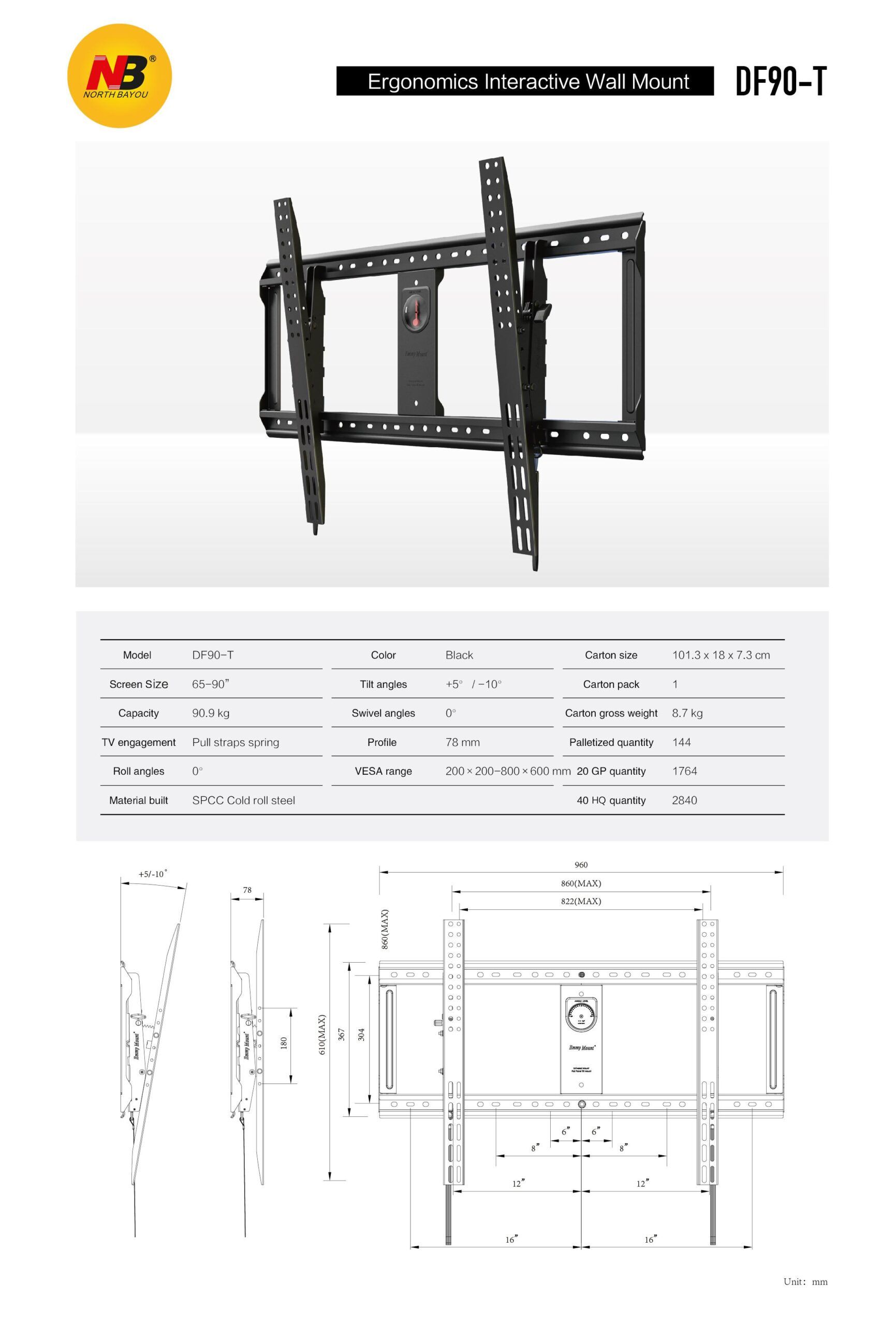 NB-DF90-T-Heavy-Duty-Large-TV-Monitor-Tilting-Wall-Mount-Bracket-for-65-Inch-to-90-Inch-Flat-Panel-D-1764800