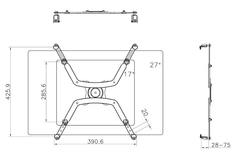 NB-FP-1-Extension-VESA-Adapter-Fixing-Bracket-Monitor-Holder-for-17-27-Inch-No-Mounting-Hole-Monitor-1764798