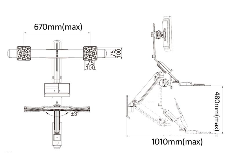 NB-MC27-2A-Dual-Ergonomic-Sit-Stand-Workstation-Wall-Mount-22-27in-Monitor-Holder-Arm-with-Foldable--1729806