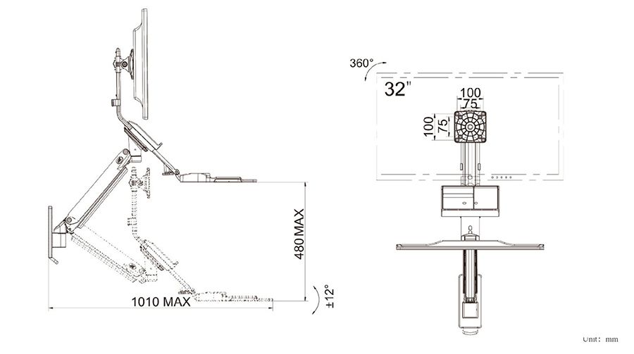 NB-MC32-Aluminum-Ergonomic-Wall-Mount-Sit-Stand-Workstation-22-32in-Monitor-Holder-Gas-Strut-Arm-wit-1729795