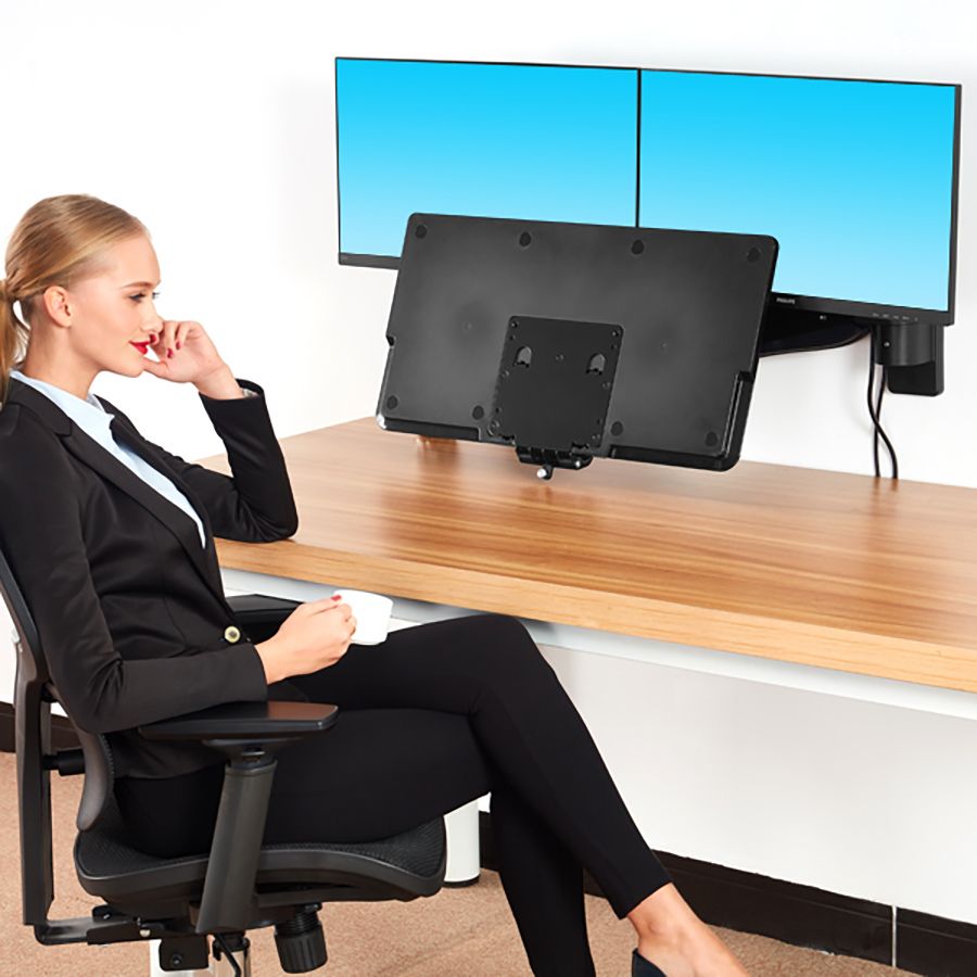 NB-MC40-2A-Ergonomic-Sit-Stand-Workstation-Wall-Mount-22-27in-Dual-Monitor-Holder-Arm-with-Foldable--1729947