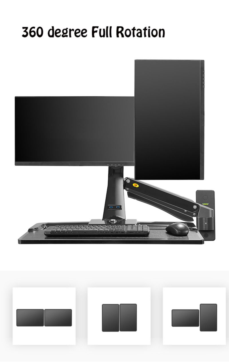 NB-MC40-2A-Ergonomic-Sit-Stand-Workstation-Wall-Mount-22-27in-Dual-Monitor-Holder-Arm-with-Foldable--1729947