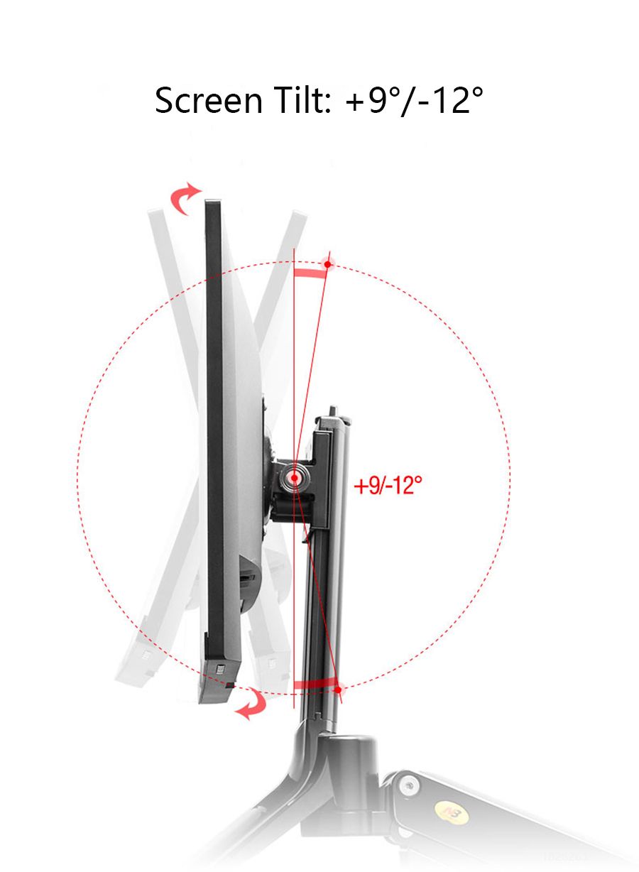 NB-MC40-Wall-Mount-Ergonomic-24-35-inch-Monitor-Holder-Gas-Strut-Arm-with-Foldable-Keyboard-Plate-an-1707970