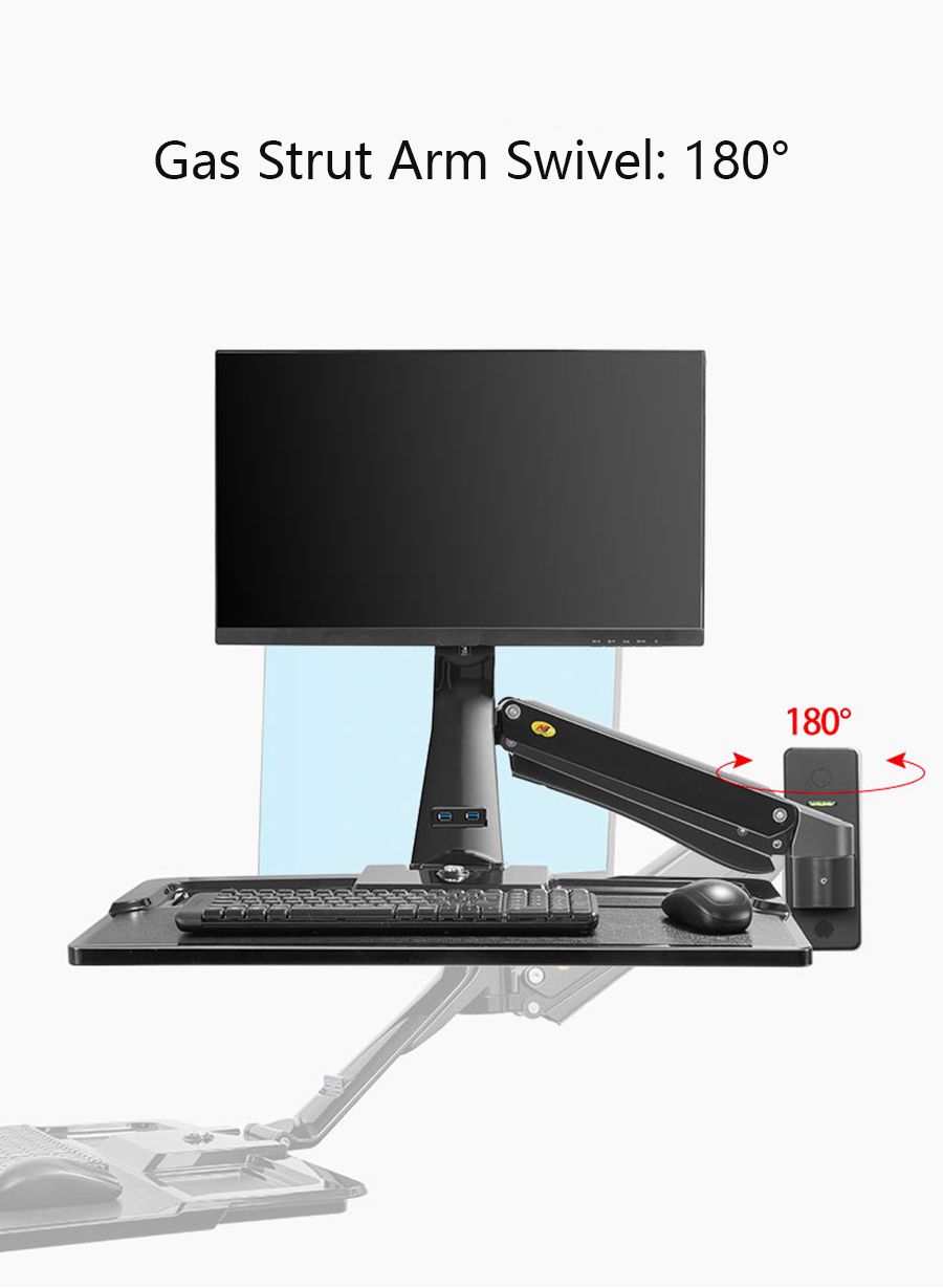NB-MC40-Wall-Mount-Ergonomic-24-35-inch-Monitor-Holder-Gas-Strut-Arm-with-Foldable-Keyboard-Plate-an-1707970