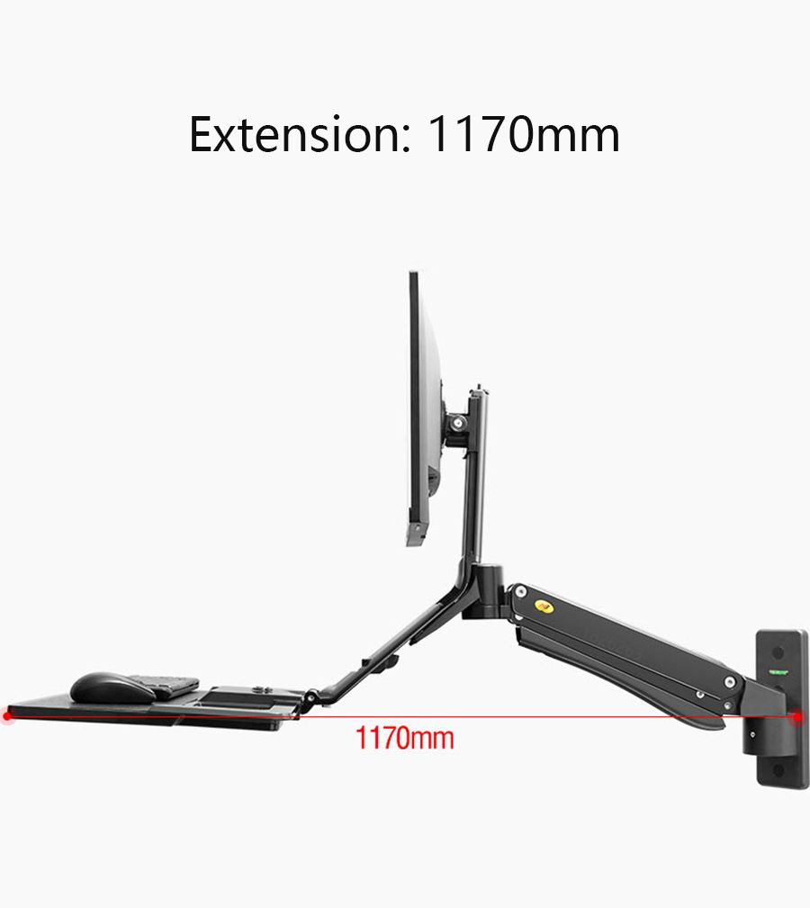 NB-MC40-Wall-Mount-Ergonomic-24-35-inch-Monitor-Holder-Gas-Strut-Arm-with-Foldable-Keyboard-Plate-an-1707970