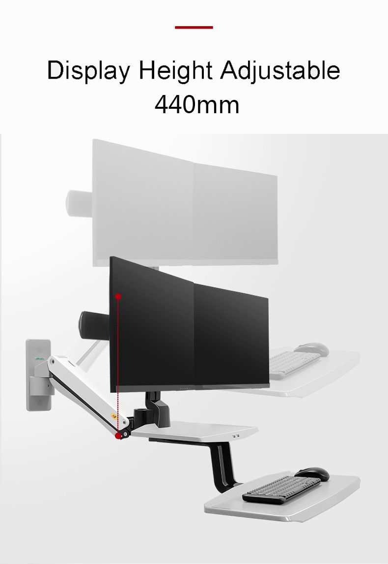 NB-MC55-2A-Dual-Wall-Mount-22-27in-Ergonomic-Sit-Stand-Workstation-Monitor-Holder-with-Foldable-Keyb-1730044