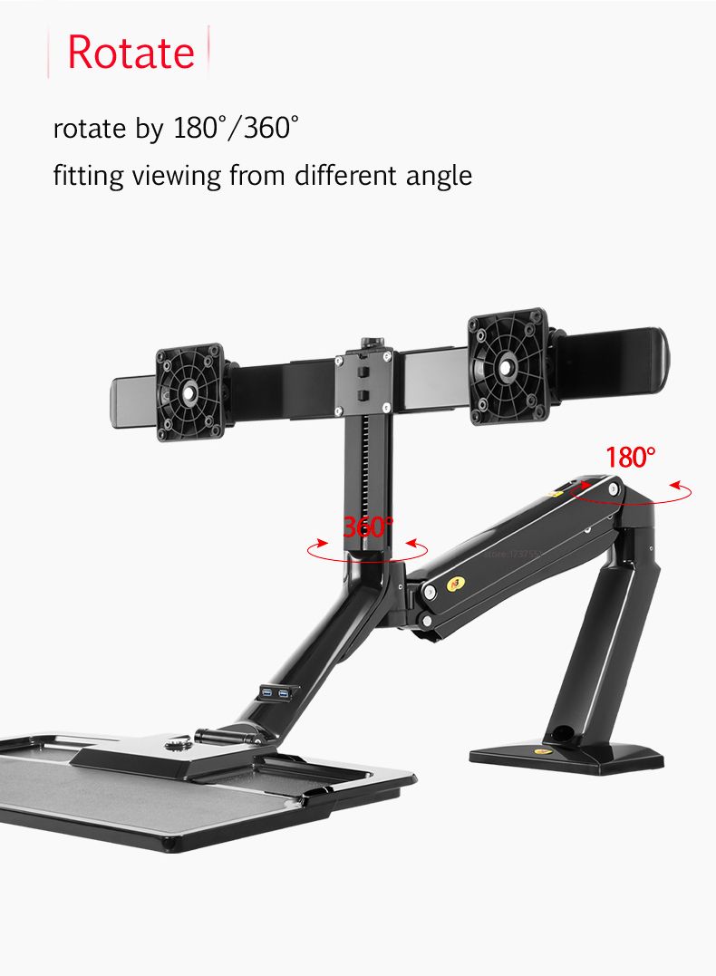 NB-MC55-2A-Dual-Wall-Mount-22-27in-Ergonomic-Sit-Stand-Workstation-Monitor-Holder-with-Foldable-Keyb-1730044