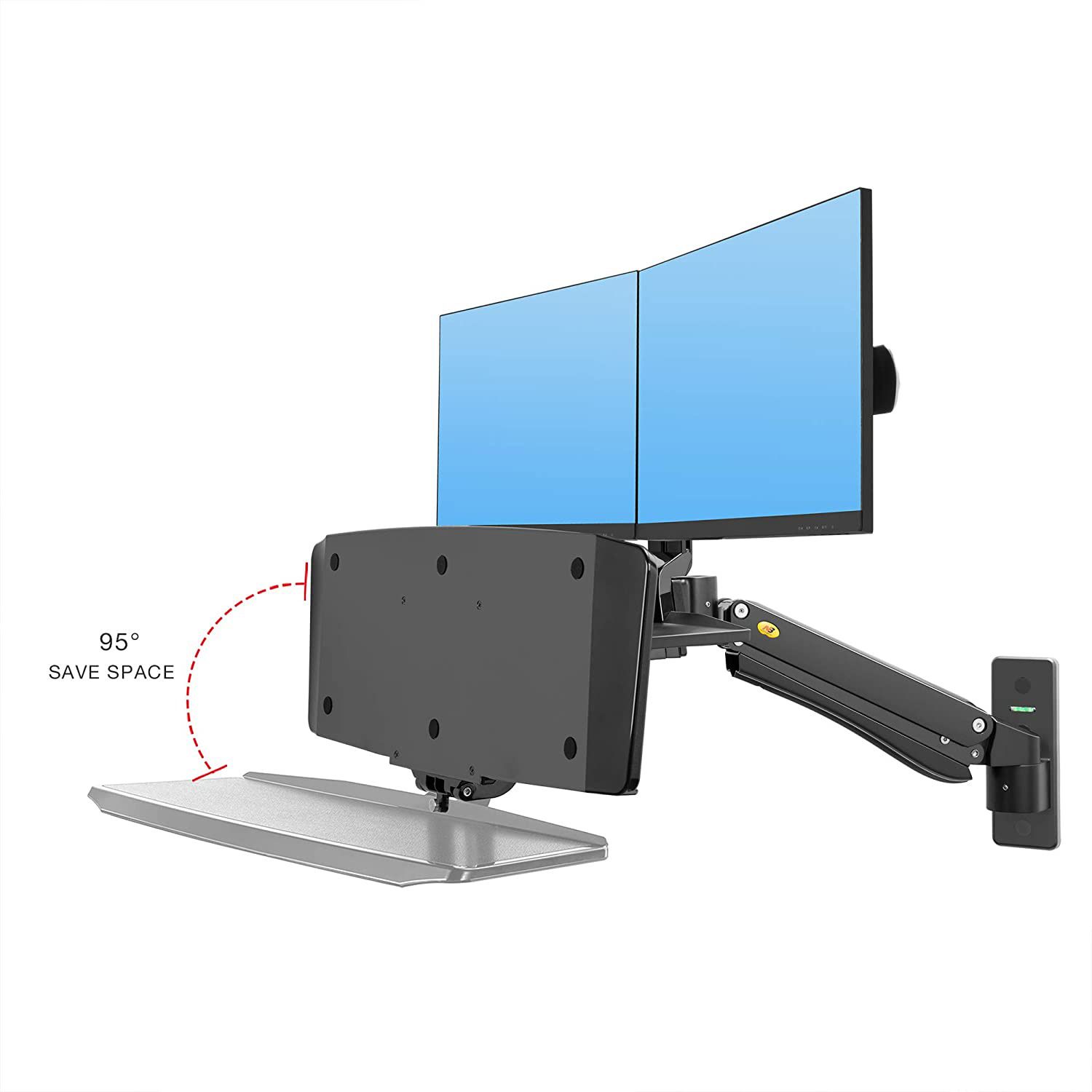 NB-MC55-2A-Dual-Wall-Mount-22-27in-Ergonomic-Sit-Stand-Workstation-Monitor-Holder-with-Foldable-Keyb-1730044