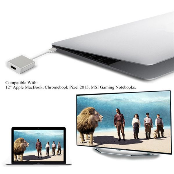 USB-C-USB-31-Type-C-to-HD-1080p-HDTV-Adapter-Cable-with-Silver-Aluminium-Case-1001320
