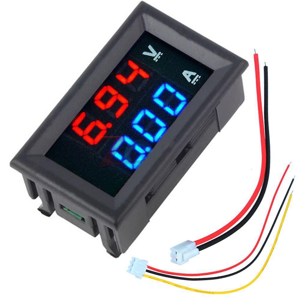 10pcs-nMini-Digital-Voltmeter-Ammeter-DC-100V-10A-Voltmeter-Current-Meter-Tester-BlueRed-Dual-LED-Di-1417290