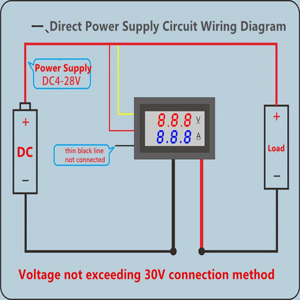 5pcs-DC-200V-10A-028-Inch-Mini-Digital-Voltmeter-Ammeter-4-Bit-5-Wires-Voltage-Current-Meter-with-LE-1470127